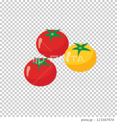 Isometric_3D cute cherry tomato illustration 121087978