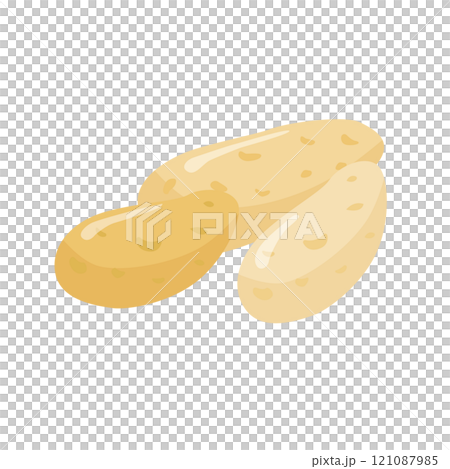 アイソメトリック_立体的でシンプルなじゃがいものイラスト 121087985