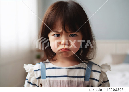 頬を膨らませて怒る子ども 121088024