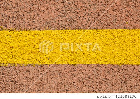 Clean asphalt yellow line road texture seamless with background appearance 121088136
