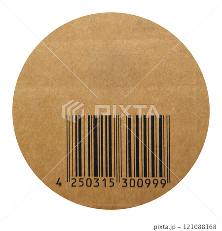 Brown and beige cardboard paper on barcodes printed Brown and beige cardboard paper on barcodes printed 121088168