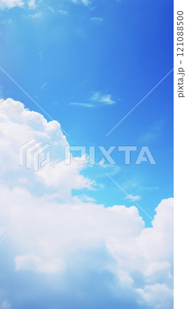 雲の空き間を抜けると向こうは青空　AI画像 121088500