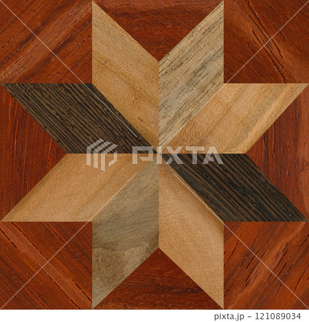 Wooden marquetry can be patterns created from the combination of wood, wooden floor, parquet, cutting board 121089034