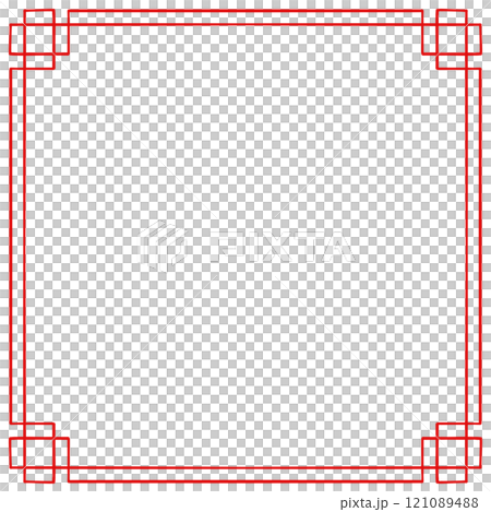 Red border frame in Chinese style 121089488