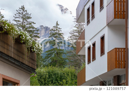 Summer view of Cortina d'Ampezzo, Italy 121089757