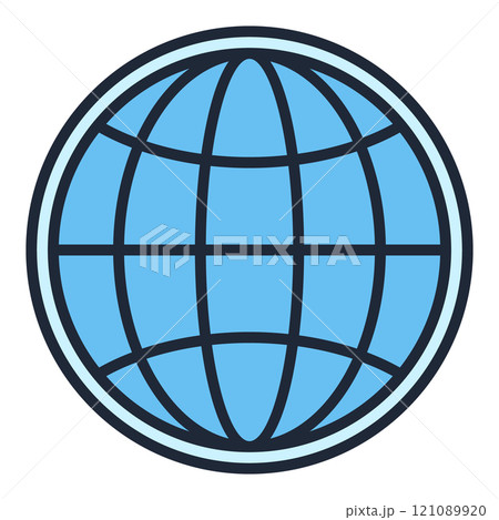 World Globe vector Earth blue icon or logo element 121089920
