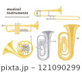 金管楽器のイラストセット 121090299