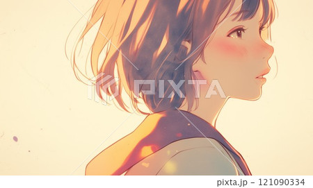 見つめる女性 121090334