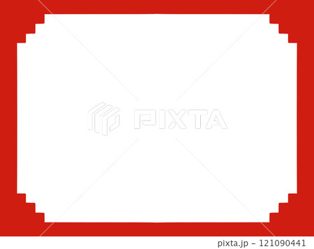 A drawing of red border frame A drawing of red border frame 121090441
