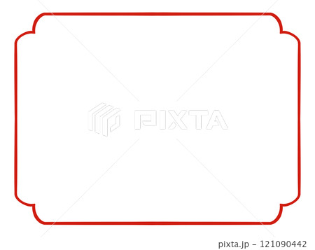 A drawing of red border frame A drawing of red border frame 121090442