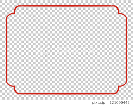 A drawing of red border frame A drawing of red border frame 121090442