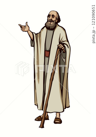 Ancient Jewish preacher. Vector drawing 121090651