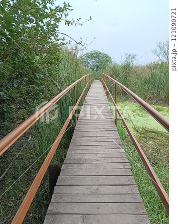A picture of river foot bridge A picture of river foot bridge 121090721