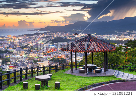 Nago, Okinawa, Japan Downtown Cityscape 121091221