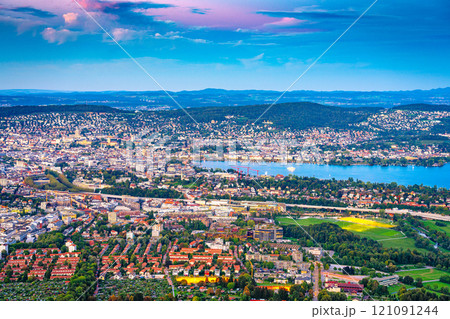 View of Zurich, Switzerland from the Top of Zurich 121091244