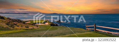 Pebble Beach golf course, Monterey, California, USA Pebble Beach golf course, Monterey, California, USA 121091522