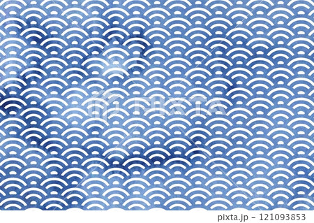 水彩　和柄　青海波 121093853