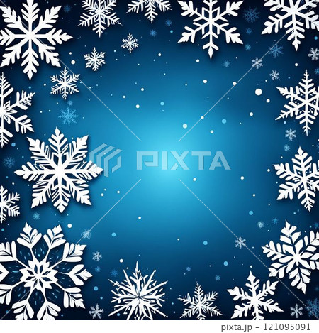 blue background with snowflakes 121095091