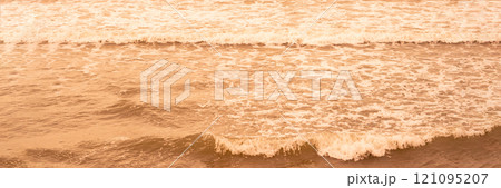 Real photo sea water waves, abstract background, nature power, bright orange brown more tone in stock 121095207