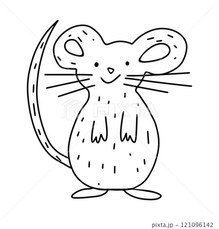 Mouse animal coloring book doodle vector artwork Mouse animal coloring book doodle vector artwork 121096142