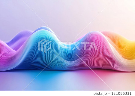 Vibrant abstract wave in rainbow hues flowing...のイラスト素材 [121096331] - PIXTA
