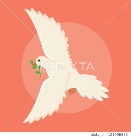 Dove holding olive branch symbol of peace Vector Dove holding olive branch symbol of peace Vector 121096586