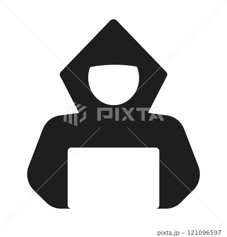 Incognito icon, mystery secret spy or detective silhouette, figure with hat glass or mask. Anonymous invisible character figure. Incognito icon, mystery secret spy or detective silhouette, figure with hat glass or mask. Anonymous invisible character figure. 121096597