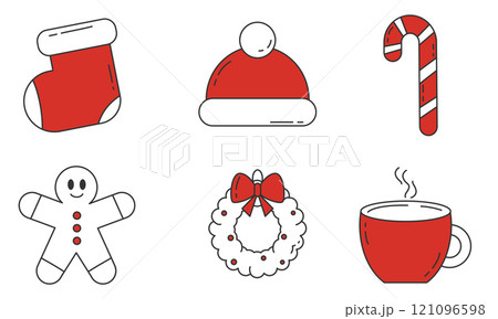 Christmas icon grid featuring festive holiday designs Vector Christmas icon grid featuring festive holiday designs Vector 121096598