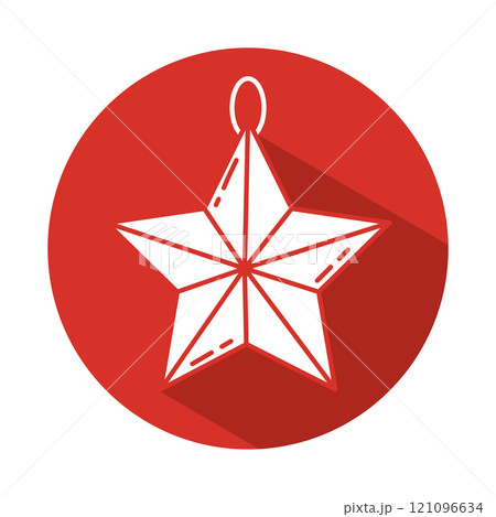 Geometric star ornament festive sticker design Vector 121096634