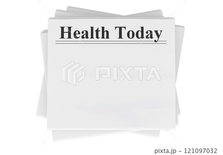 Health Today newspapers. Newspapers, template mock up. 3D rendering 121097032