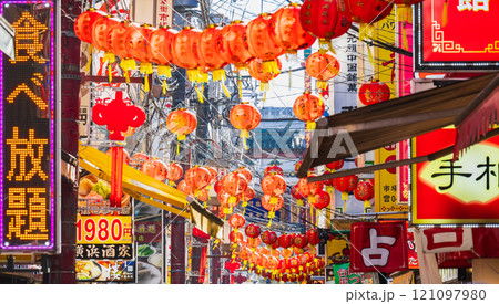 中華街・中華提灯・春節イメージ 横浜 中華街・中華提灯・春節イメージ 横浜 121097980