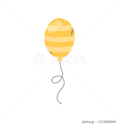 Cute balloon vector isolated illustration. Decorative hand drawn element for Birthday, party, event and other celebration designs. Festive inflated striped balloon Cute balloon vector isolated illustration. Decorative hand drawn element for Birthday, party, event and other celebration designs. Festive inflated striped balloon 121098044