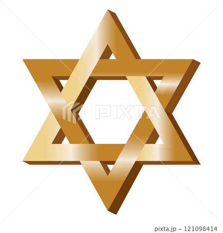 Golden Star of David symbol with 3D effect Vector Golden Star of David symbol with 3D effect Vector 121098414