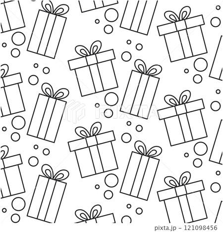 Gift box pattern in black outline Vector Gift box pattern in black outline Vector 121098456