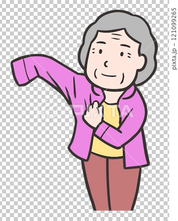 老婦人穿衣服 121099265