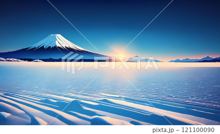 冬の富士山・日の出 121100090