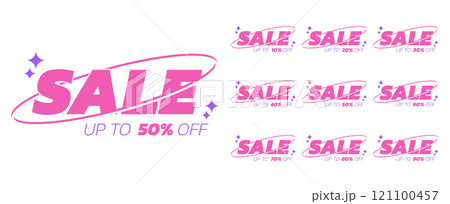 Sale tags set vector badges template, up to 10, 20, 30, 40, 50, 60, 70, 80, 90 percent off, vector illustration isolated on white background. Price off tag icon flat design collection set. Up to Sale tags set vector badges template, up to 10, 20, 30, 40, 50, 60, 70, 80, 90 percent off, vector illustration isolated on white background. Price off tag icon flat design collection set. Up to 121100457