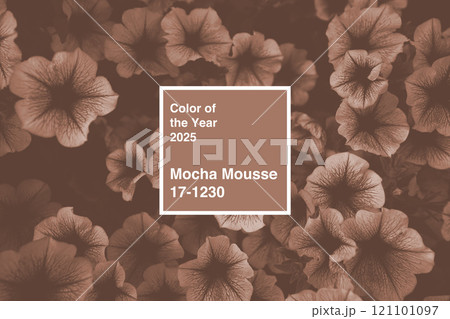 Mocha Mousse color of the year 2025 displayed among floral patterns for design inspiration and trends Mocha Mousse color of the year 2025 displayed among floral patterns for design inspiration and trends 121101097