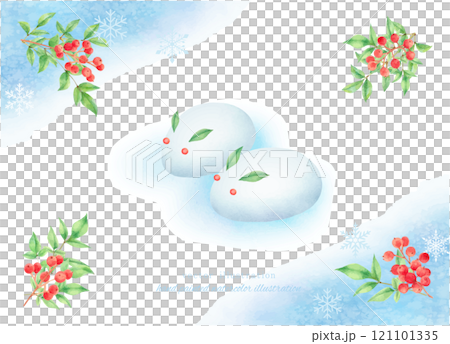 Nanten 和雪兔畫水彩的向量圖 Nanten 和雪兔畫水彩的向量圖 121101335