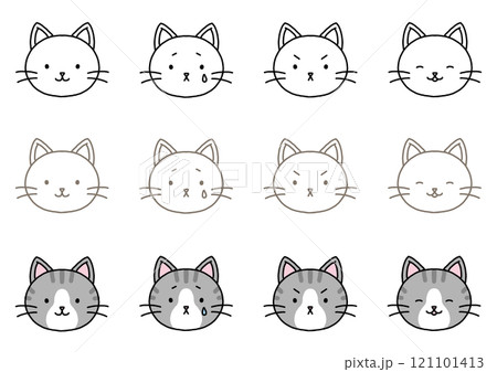 猫のイラストセット 猫のイラストセット 121101413