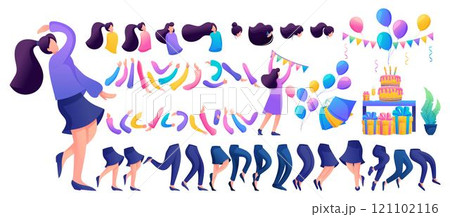 Constructor for creating a fun teen girl. Create your own character with a set of hands and feet. Flat 2D characters N2 Constructor for creating a fun teen girl. Create your own character with a set of hands and feet. Flat 2D characters N2 121102116