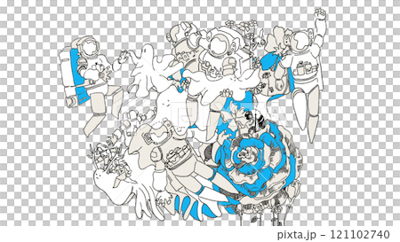 Space-themed illustrations 121102740