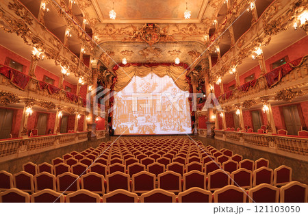 Ornate Rococo Masterpiece of the Cuvillies Theatre in Munich Residenz, Germany 121103050
