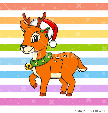 Colorful vector illustration. cartoon character. Isolated on abstract background. Design element. Template for your design. Vector illustration. 121103254