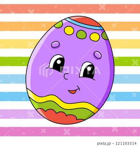 Colorful vector illustration. cartoon character. Isolated on abstract background. Design element. Template for your design. Vector illustration. 121103314
