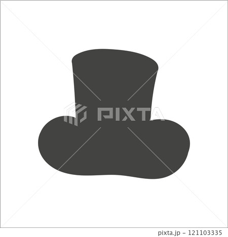 Black silhouette.Design element. Template for your design, books, stickers, posters, cards, child clothes. Isolated on white background. Vector illustration. 121103335