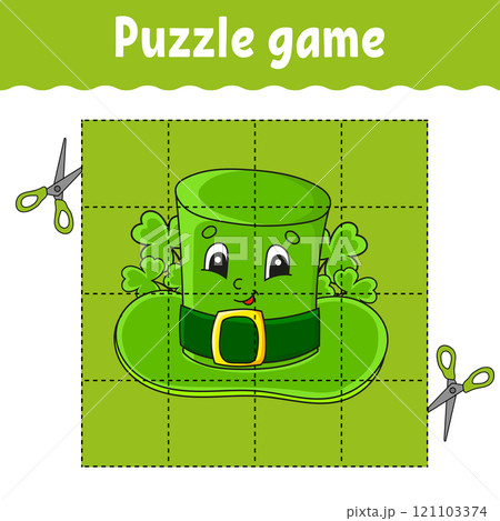 Puzzle game for kids. Education developing worksheet. Learning game for children. Color activity page. For toddler. Riddle for preschool. Vector illustration. 121103374