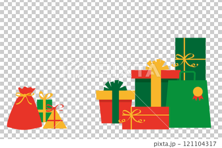 かわいいクリスマスギフトのイラスト背景素材 かわいいクリスマスギフトのイラスト背景素材 121104317