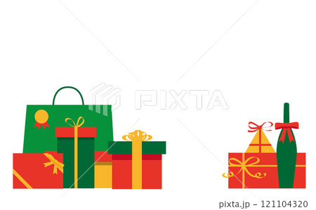 かわいいクリスマスギフトのイラスト背景素材 かわいいクリスマスギフトのイラスト背景素材 121104320