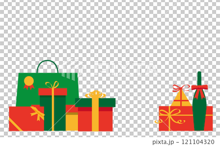 かわいいクリスマスギフトのイラスト背景素材 かわいいクリスマスギフトのイラスト背景素材 121104320